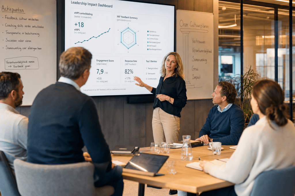 Hoe meet je de impact van leiderschap op organisatieontwikkeling met concrete KPI’s en feedbackinstrumenten?