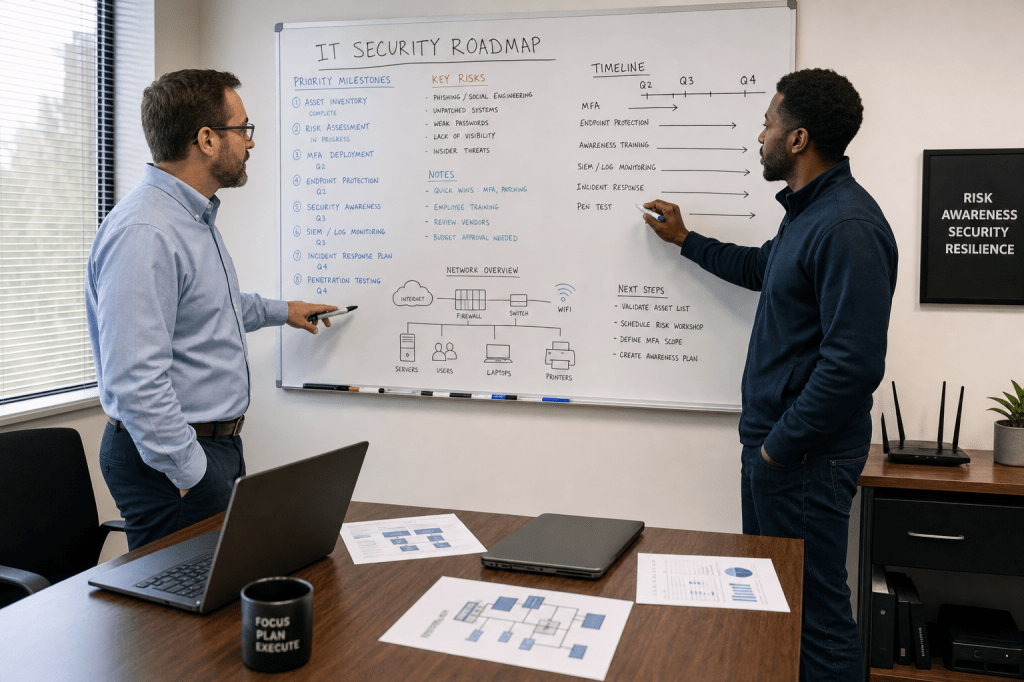 Hoe stel je een praktische IT security roadmap op voor een mkb-bedrijf zonder eigen&nbsp;securityteam?